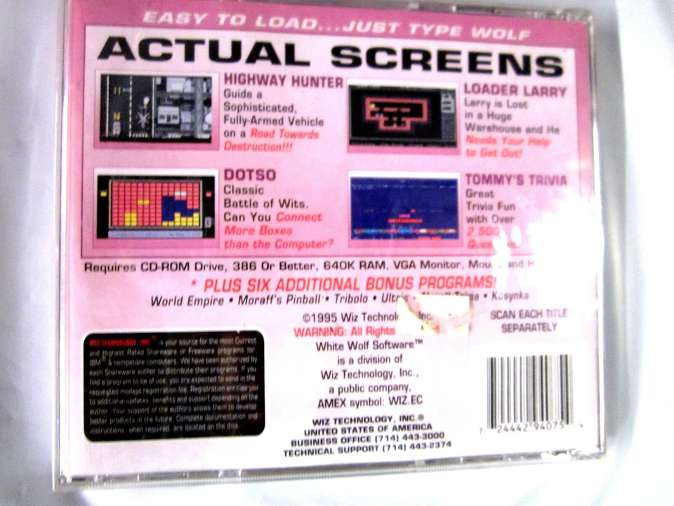 IBM 10 Games | Programs 1995 [Series 15] by White Wolf Software Rare NEW Sealed  - Image 2 of 4