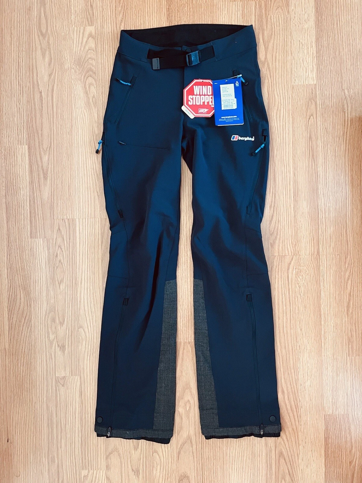 Womens Berghaus AMPEZZO BLACK Wind Stopper/Waterproof Hiking Ski Pants Sz 8