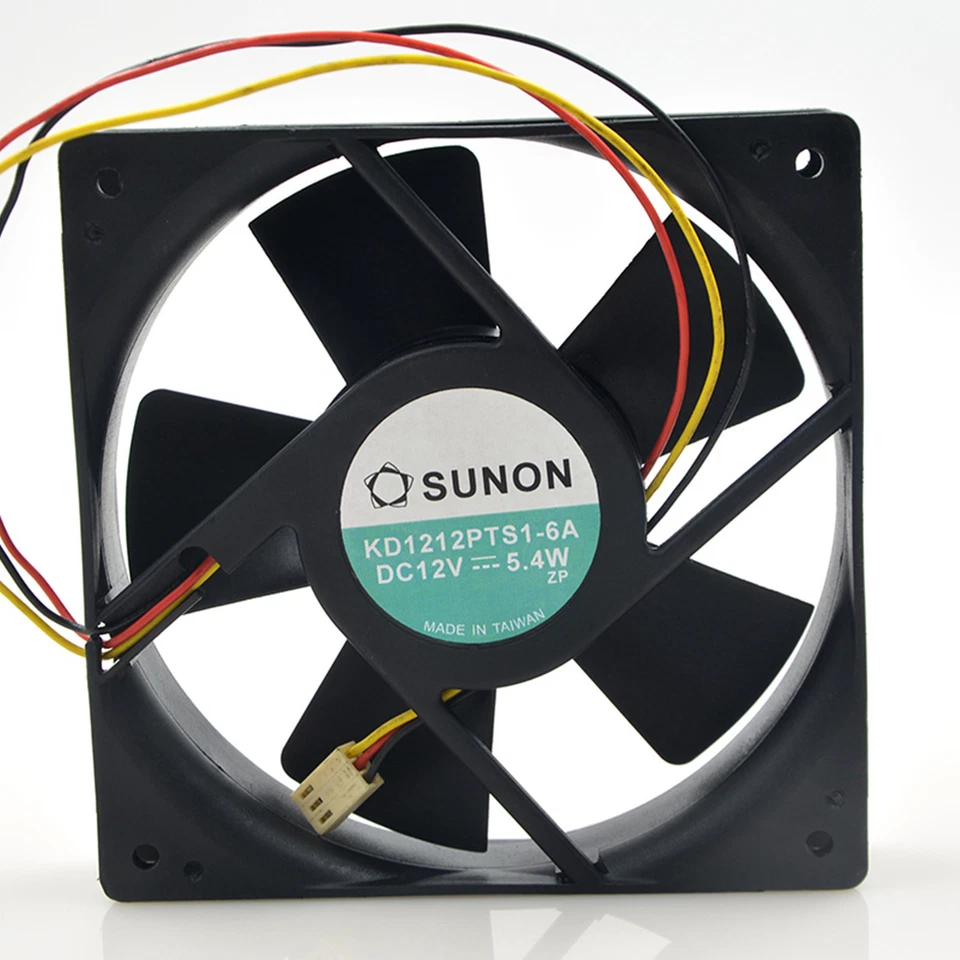 SUNON Cooling Fan KD1212PTS1-6A 12V 5.4W 4.8W 12025 3pin 120x120x25mm 5"x5"x1" - Image 2 of 3