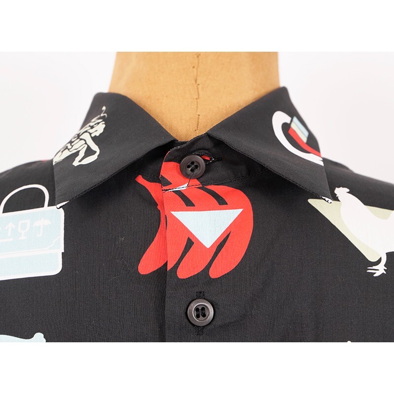 39 15.5 NEW $1240 PRADA RUNWAY MEN'S Black ICON LOGOS MONKEY