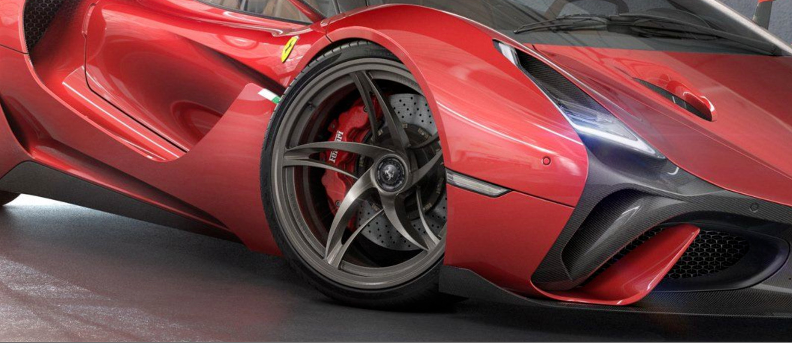 FERRARI Race Car Racing Hypercar Concept Red Custom Built LARGE 1:12SCALE MODEL