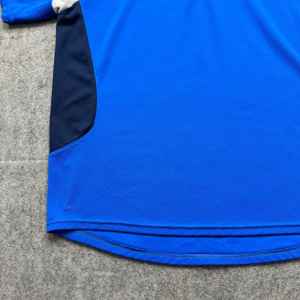 Nike Court Tennis 1/4 Zip Polo Men XL Blue White Colorblock Performance 142756 - Image 4 of 4