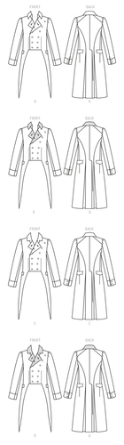 McCalls Historical 1800s Costume Men Tailcoat Tuxedo Edwardian Coat Pattern 8135 - Picture 5 of 9