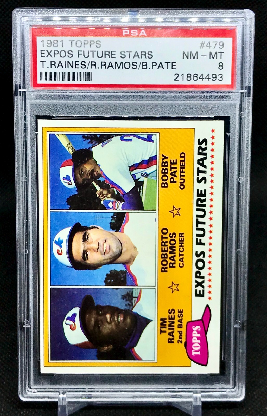 1981 Tim Raines Rookie ⚾️ Topps #479 - PSA 8 - Montreal Expos ⚾️ Hall ...