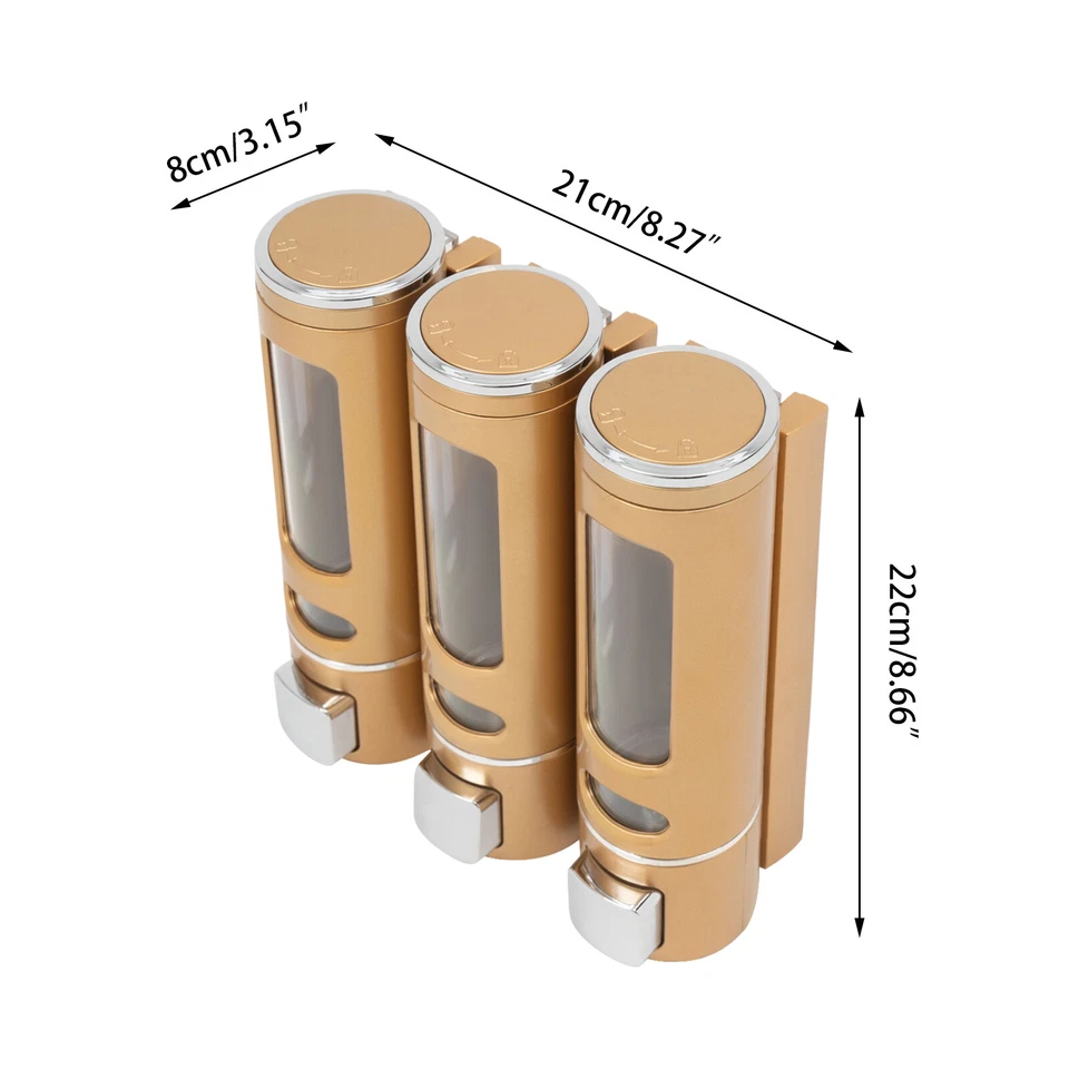 400ml 3 Pack Hotel Shower soap Dispenser, Wall-mounted Shampoo Dispenser Hotel - Image 4 of 4