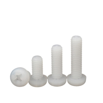 White Plastic Nylon M2 M2.5 M3 M4 M5 M6 M8 Round Pan Phillips Head Screw