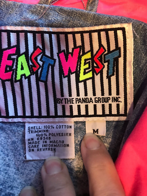 ジャケット・アウター 88-89FW yuji imanishi collection Vintage 80s Acid Wash Denim Neon Zip / Cinch Waist Long Jacket