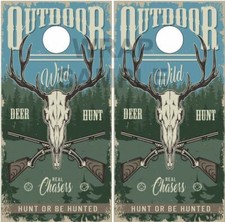 Buck Hunter Skull Chasers LAMINATED Cornhole Wrap Bag Toss Skin Decal Sticker