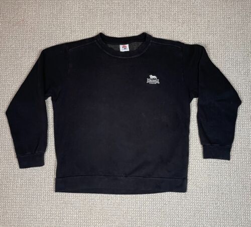 Lonsdale London Crewneck Pullover Long Sleeve Black Sweatshirt Mens Large