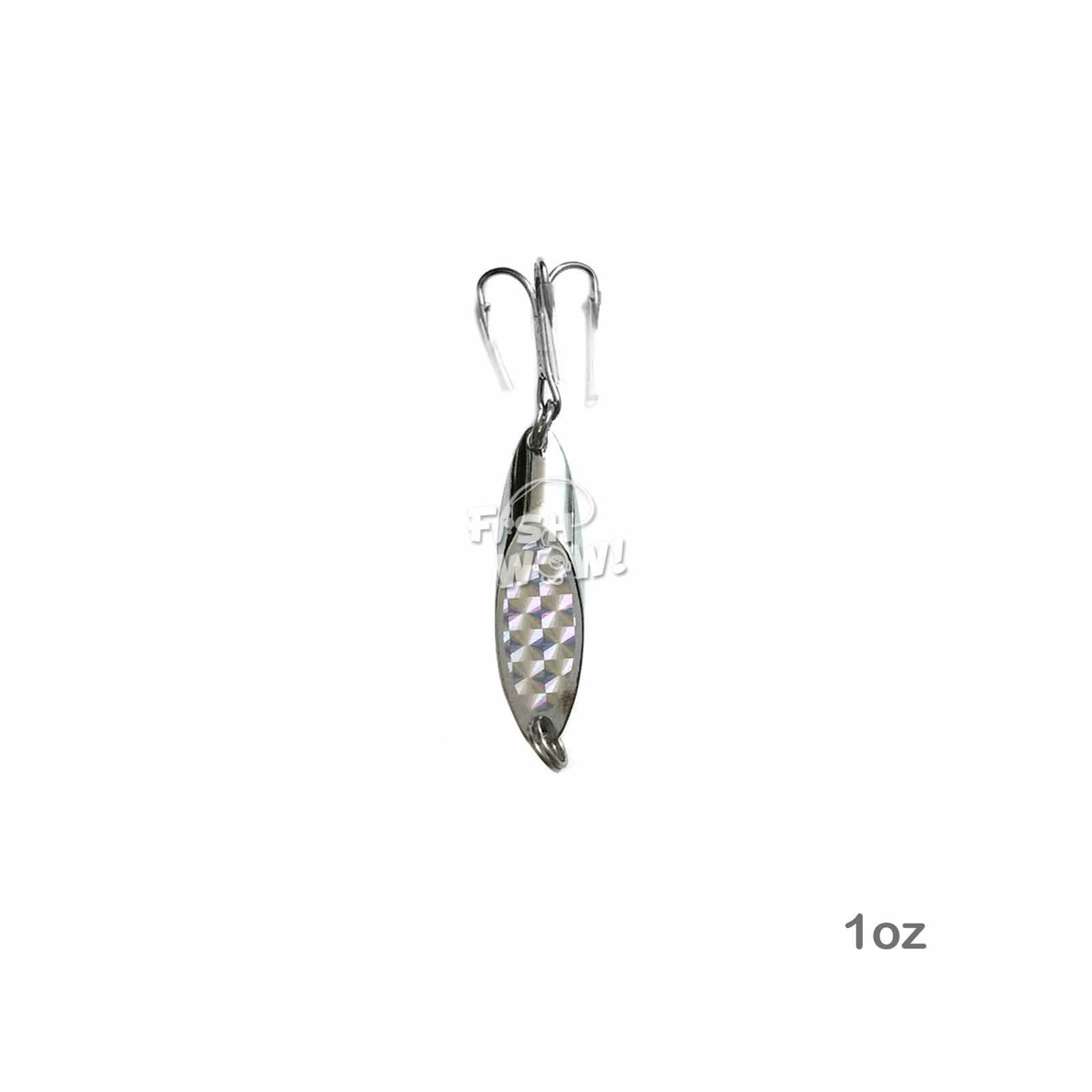 Qty 100 Fish WOW!® 1oz Chrome Silver Laser Fishing Kast Spoon jig Champ Cast NEW - Image 3
