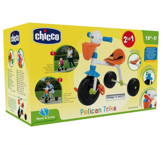 Chicco Triciclo Pellicano 2 in 1 con Maniglione telescopico Bimbi 18m |  Acquisti Online su eBay
