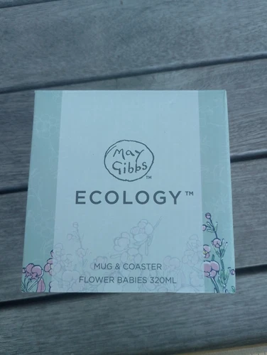 2019 Ecology May Gibbs Mug & Coaster - Flower Babies 320ML GREEN - Picture 4 of 6