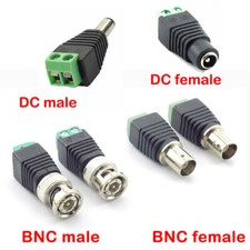 5/10X BNC DC Male female Connector Adapter for Camera CCTV TV Video Balun Cable
