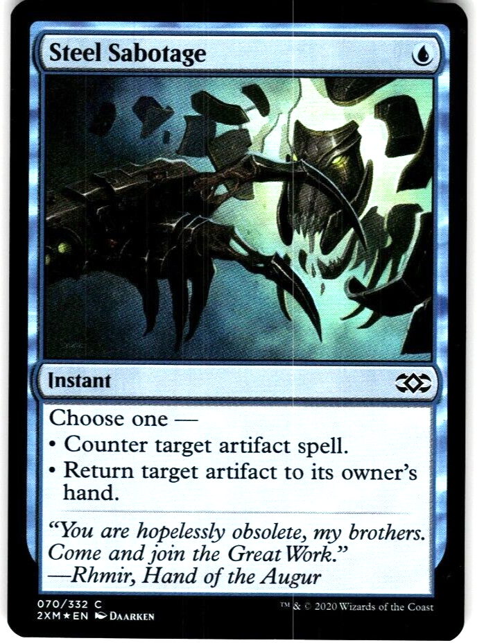 MTG Double Masters Steel Sabotage Foil 070/332 C | eBay