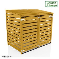 Wheelie Bin Storage Unit Double Tripple Garden Universe Outdoor Store Grey Brown