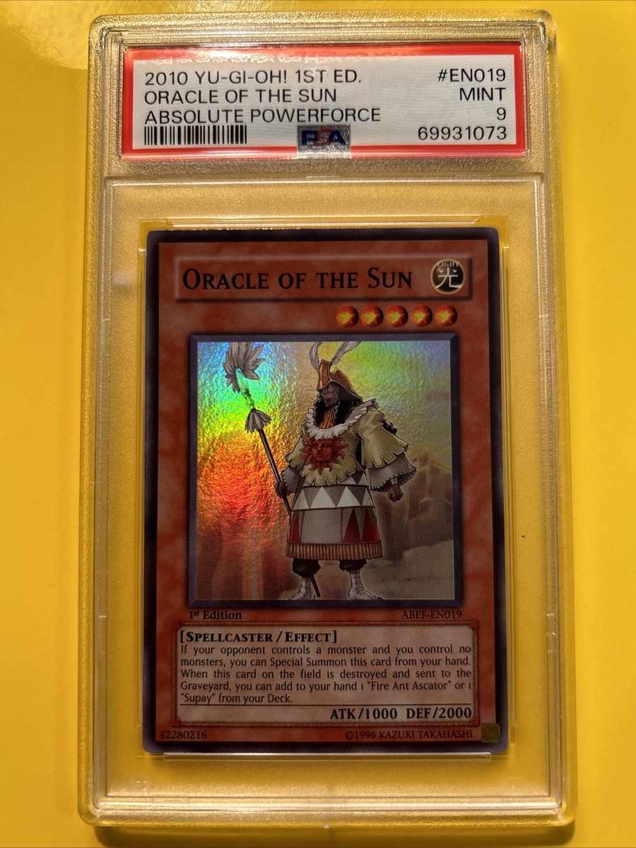 YuGiOh ORACLE OF THE SUN #ABPF-EN019🔥PSA 9 MINT🔥1st EDITION-2010