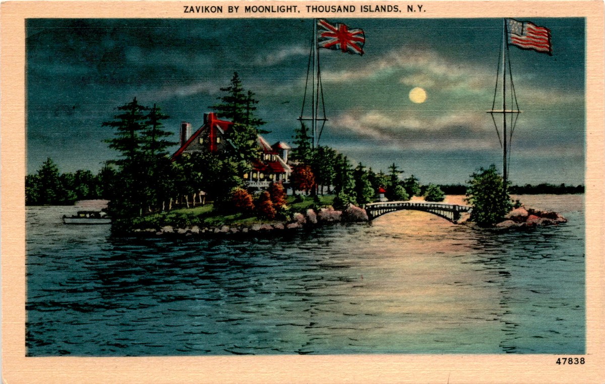 ZAVIKON BY MOONLIGHT, THOUSAND ISLANDS, N.Y., W Postcard | eBay