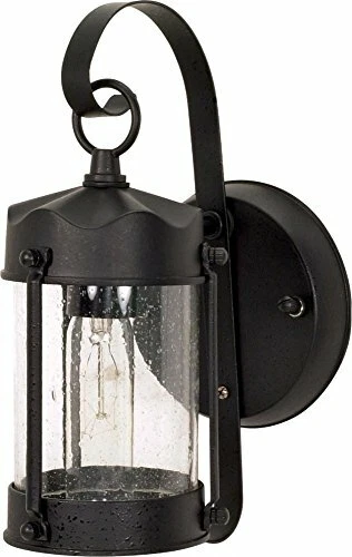 Nuvo 60/635 Textured Piper Lantern with Clear Seed Glass, Textured Black - Picture 1 of 1