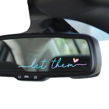 Let Them Mental Health Awareness Rearview Mirror Sticker Self Holographic