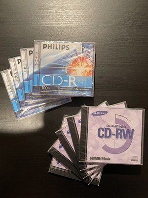 4x Philips CD-R 700mb 52x - 5x Samsung CD-RW 650mb - Nagelneu & Versiegelt 