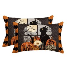 AVOIN colorlife Halloween Pumpkin Trick or Treat Throw Pillow Covers, 12 x 20...