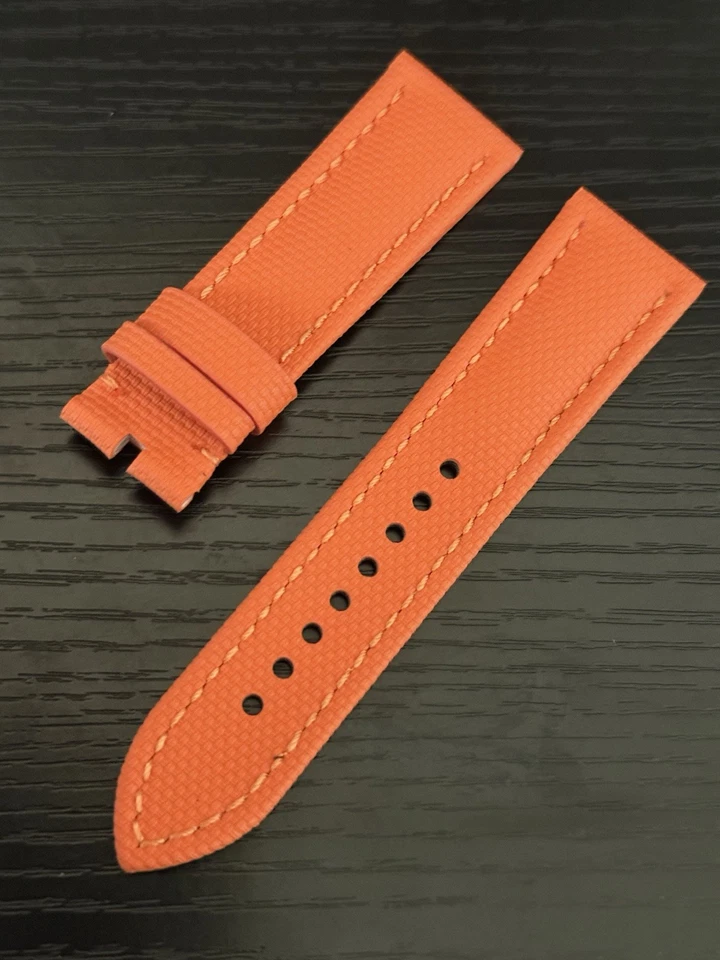 Nueva correa de reloj Blancpain Fifty Fathoms 23 mm x 20 mm tela de vela negra con puntada gris Foto 3 de 4