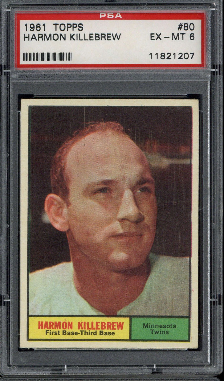 1961 Topps #80 Harmon Killebrew Twins PSA 6 EX-Mint