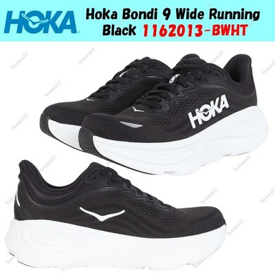 Size 10.5 - Hoka One One HOKA Bondi 9 2E Wide Black White for sale