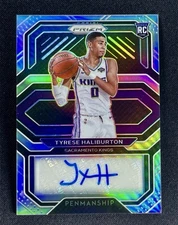 2020-21 Panini Prizm Tyrese Haliburton Silver Auto RC Rookie Penmanship #RP-THB