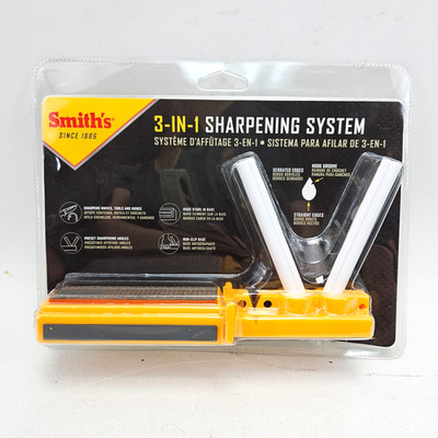 Smith's 3-in-1 Knife Sharpener Carbide Diamond Ceramic Sharpening System CCD4