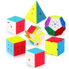 Roxenda Speed Cube Set, Speed Cube Bundle of 2x2 3x3 4x4 Megaminx Windmill Mi...