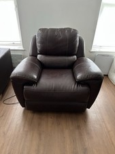 Brown Leather 2 seater recliner sofa  & 1 Seater Electric Recliner Exellent Cond
