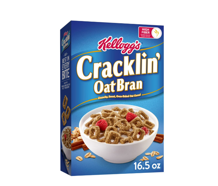 Kellogg's Cracklin' Oat Bran Original Breakfast Cereal, Fiber Cereal, 16.5 oz