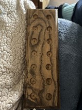 14-Hole Hard Wood Custom Stand For Marbles/Orbs Rustic Wood Marbles Not Included