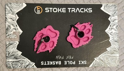 Stoke Tracks Fox Paw Ski Pole Baskets Fuschia Pink Skiing Snow Sports Winter 
