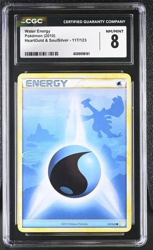 CGC 8 Water Energy 2010 HeartGold & SoulSilver 117/123 Pokemon Card