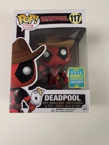 Funko Pop! Vinyl: Marvel - Deadpool (Cowboy) #117- 2016 Summer Convention +case
