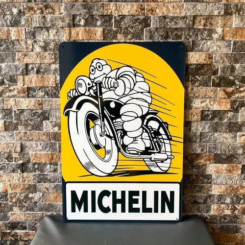Vintage Michelin Man Motorcycle Metal Sign - XXL 24"x16" (60x40 cm)