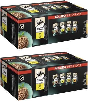 SHEBA Portionsbeutel Mega-Pack Delikatesse in Gelee Geflügel Variation 2 x 3,4kg