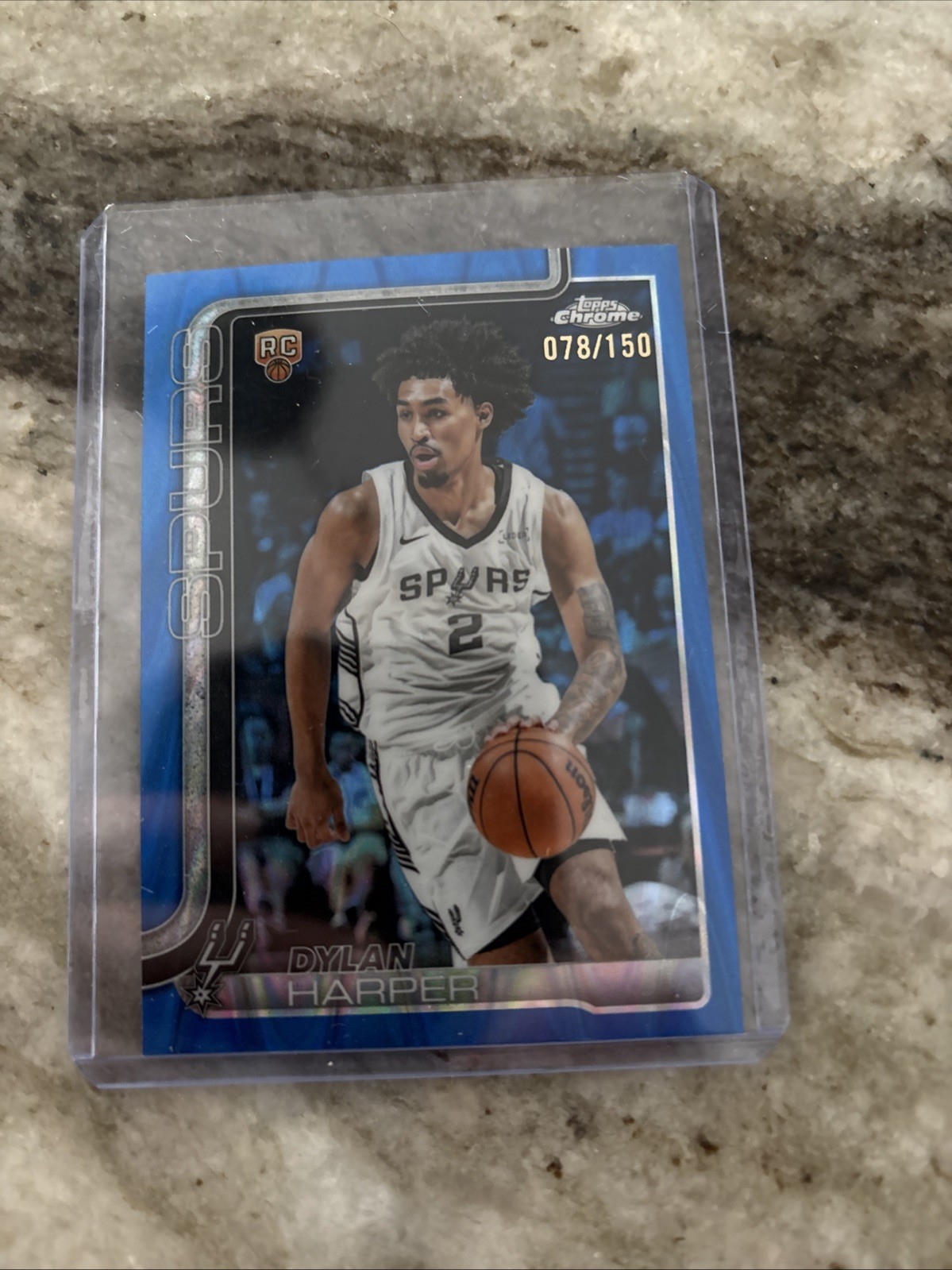 2025-26 Topps Chrome - Dylan Harper #252 Blue RayWave Refractor /150 (RC)