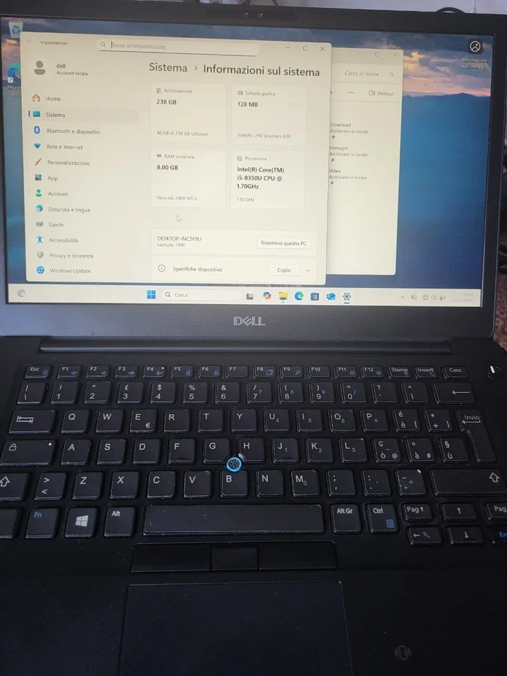 Dell Latitude 7490 · i5-8350 · 8GB · 256GB, foto 3 di 5