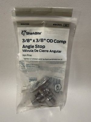 New 1642673  SharkBite Angle Stop Iron Pipe OD Comp 3/8'' x 3/8'' singles 