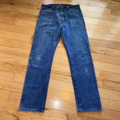 Vintage Distressed Wrangler Jeans Men s 34X34 13MWZ Cowboy Cut Blue Faded