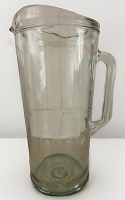 Vintage Bacardi Rum Glas Krug Krug Fledermaus Logo & Cocktail Rezepte grün 
