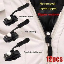 12 Pack Universal Quick Fix Zipper Repair Kit Detachable Slider Replacement