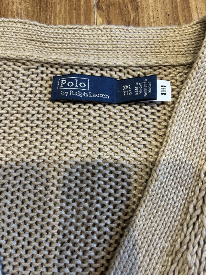 Cárdigan grueso con cuello en V Ralph Lauren XXL para mujer Foto 4 de 4