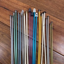 Large Plastic  Aluminum Knitting Needles Lot 11 Long 10" -EE
