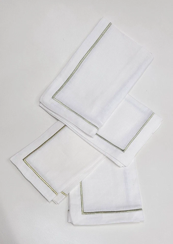 Sferra Seaton салфетки ужин белый/золотой набор из 4 - Изображение 3 из 4