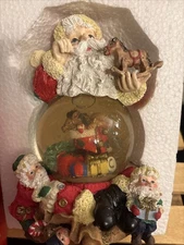 Santa Waterglobe Musical Hand Painted 9 inch