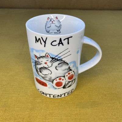 Vintage Rayware Contented Pets Katze Becher süße Katze Kaffee Tee Tasse Kuschelkatzen